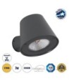 GLOBOSTAR® GARDENIA 60798 Μοντέρνο Φωτιστικό Τοίχου - Απλίκα LED 7W 700lm 60° AC 220-240V Αδιάβροχο IP65 Θερμό Λευκό 2700K - Bridgelux COB Chip & TÜV SÜD Driver - Γκρι Ανθρακί Ματ - Μ9.5 x Π13 x Υ7.7cm - 5 Χρόνια Εγγύηση